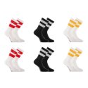 Lot de 6 Paires de Chaussettes homme Ville Mode Blanc/Noir/Rouge/Orange Imprimé - Serge Blanco
