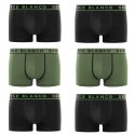 Lot de 6 Boxers homme Coton Kaki/Noir Uni - Serge Blanco