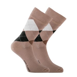 Lot de 6 Paires de Chaussettes homme Ville Mode Beige/Noir/Blanc Imprimé - Serge Blanco