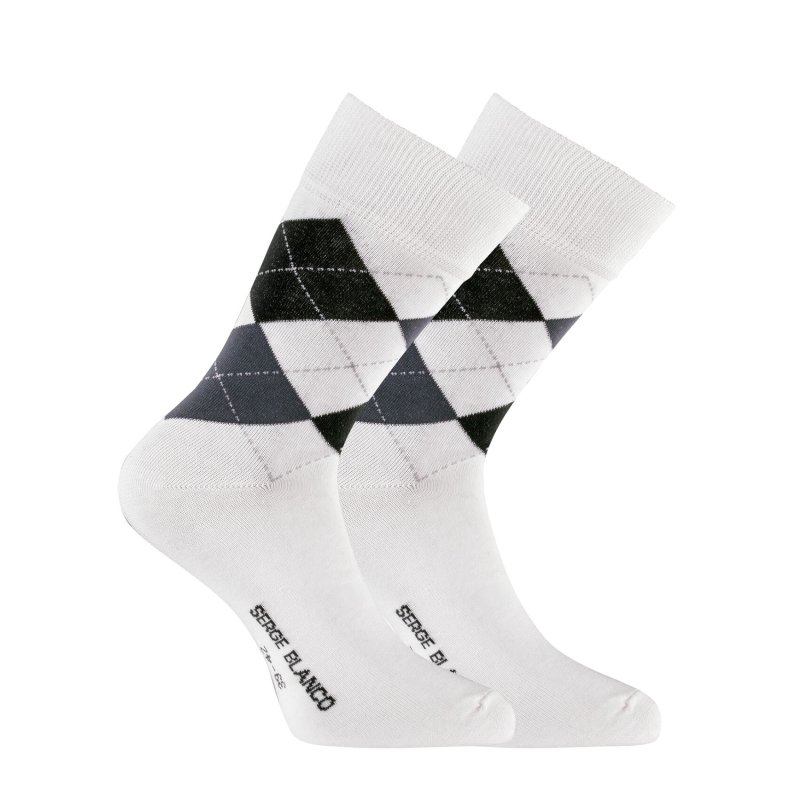 Lot de 6 Paires de Chaussettes homme Ville Mode Beige/Noir/Blanc Imprimé - Serge Blanco