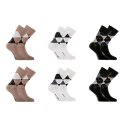 Lot de 6 Paires de Chaussettes homme Ville Mode Beige/Noir/Blanc Imprimé - Serge Blanco