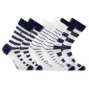 Lot de 6 Paires de Chaussettes homme Ville Mode Blanc/Noir Imprimé - Serge Blanco