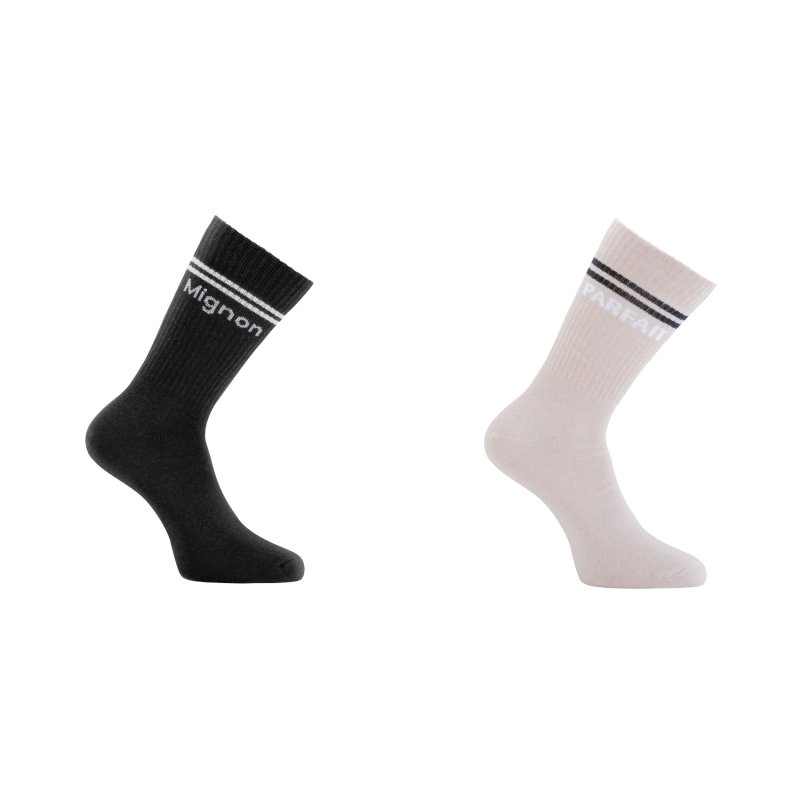 Lot de 2 Paires de Chaussettes homme Ville Casual, Fantaisie, Humour Bleu marine/Beige/Blanc/Noir Imprimé - Twinday