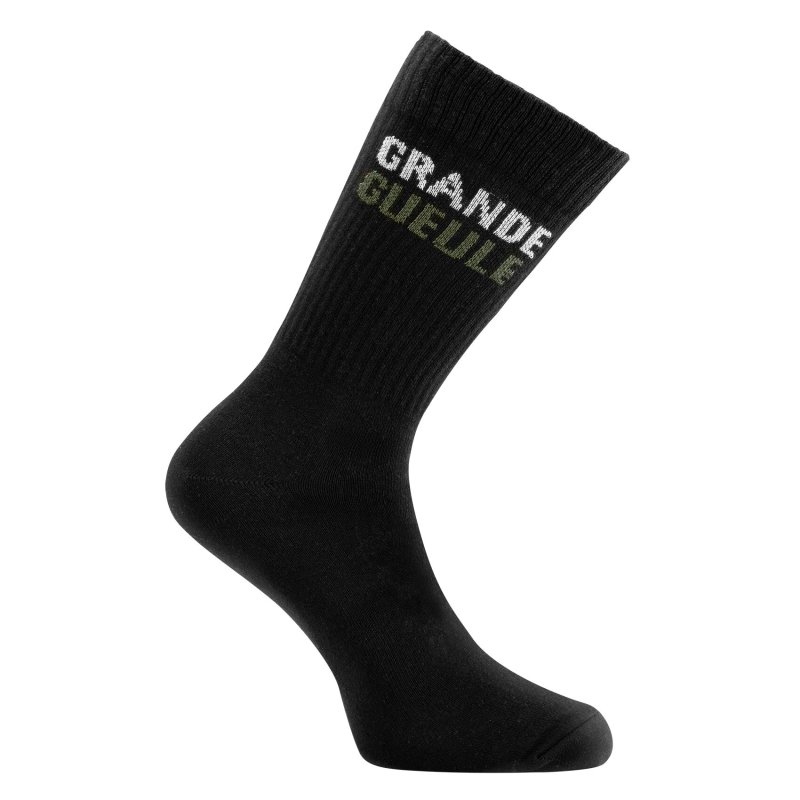 Lot de 2 Paires de Chaussettes homme Ville Casual, Fantaisie, Humour Kaki fonccé/Noir/Beige Imprimé - Twinday