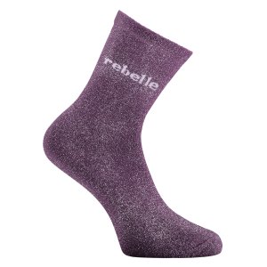Paire de Chaussettes femme Ville Fantaisie, HumourViolet Uni - Twinday