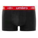 Lot de 4 Boxers homme Coton Noir/Rouge/Bleu Uni - Umbro
