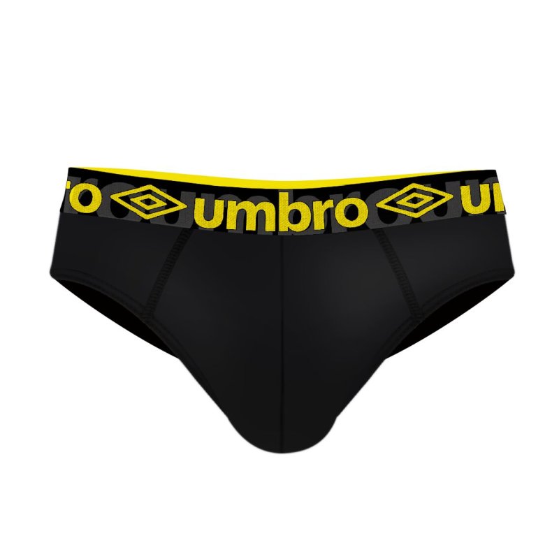 Lot de 3 Slips homme Coton Noir Uni - Umbro