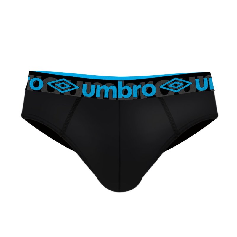 Lot de 3 Slips homme Coton Noir Uni - Umbro