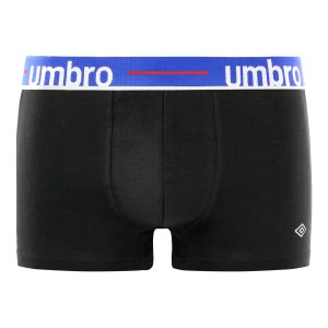 Lot de 4 Boxers homme Coton Noir/Bleu indigo/Blanc/Gris Uni - Umbro