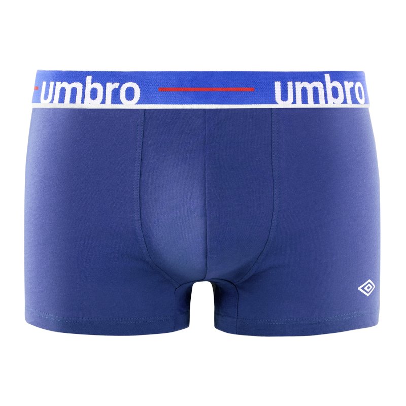 Lot de 4 Boxers homme Coton Noir/Bleu indigo/Blanc/Gris Uni - Umbro