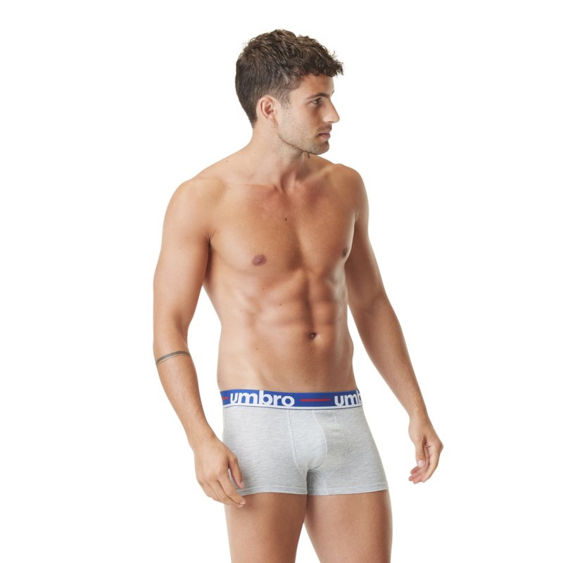 Lot de 4 Boxers homme Coton Noir/Bleu indigo/Blanc/Gris Uni - Umbro