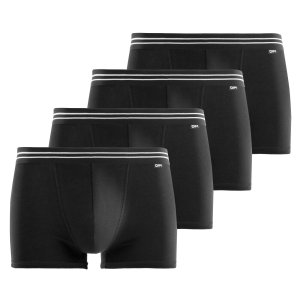 Lot de 4 Boxers homme Coton Noir Uni - Dim Lot de 4 Boxers homme Coton Noir Uni - Dim
