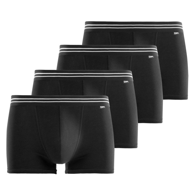 Lot de 4 Boxers homme Coton Noir Uni - Dim