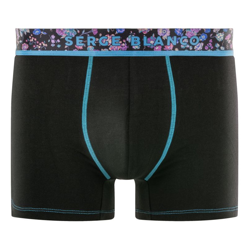 Lot de 6 Boxers homme Coton Bleu/Gris/Noir Uni - Serge Blanco