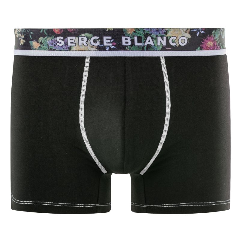 Lot de 6 Boxers homme Coton Bleu/Gris/Noir Uni - Serge Blanco