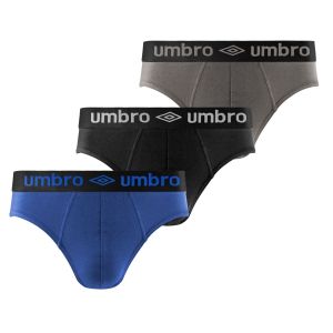 Lot de 3 Slips homme Coton Noir Uni - Umbro