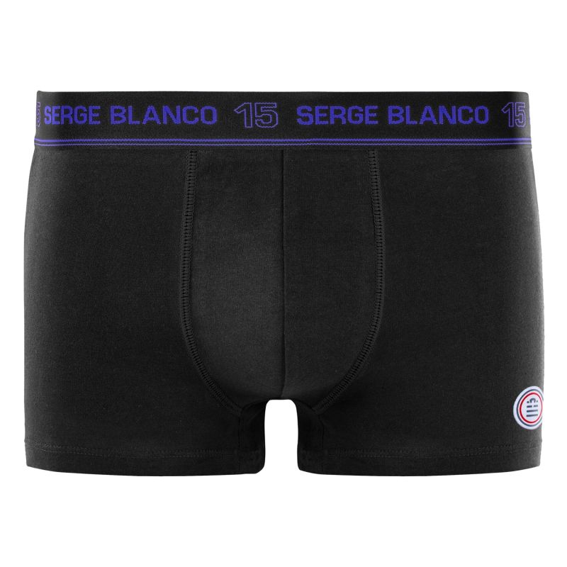 Lot de 4 Boxers homme Coton Noir/Bleu/Rouge/Orange/Jaune Uni - Serge Blanco