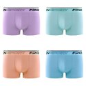 Lot de 4 Boxers homme Coton Violet/Vert/Orange/Bleu pastel Uni - Freegun
