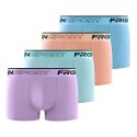 Lot de 4 Boxers homme Coton Violet/Vert/Orange/Bleu pastel Uni - Freegun