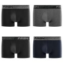 Lot de 4 Boxers homme Coton Noir/Gris Uni - Freegun