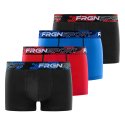 Lot de 4 Boxers homme Coton Noir/Bleu/Rouge/Blanc Uni - Freegun