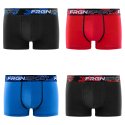 Lot de 4 Boxers homme Coton Noir/Bleu/Rouge/Blanc Uni - Freegun