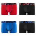 Lot de 4 Boxers garcon Coton Noir/Bleu/Rouge/Blanc Uni - Freegun