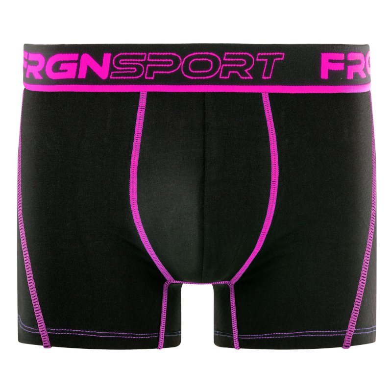 Lot de 4 Boxers garcon Polyester Noir/Jaune/Rouge/Rose/Vert Uni - Freegun