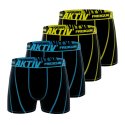 Lot de 4 Boxers homme Coton Noir/Jaune/Bleu Uni - Freegun