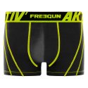 Lot de 4 Boxers homme Coton Noir/Jaune/Bleu Uni - Freegun