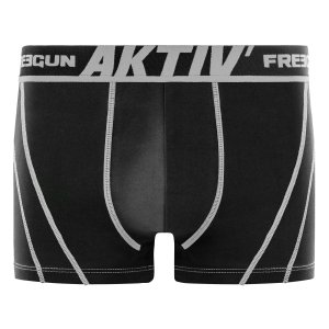 Lot de 4 Boxers homme Coton Noir/Rouge/Blanc Uni - Freegun