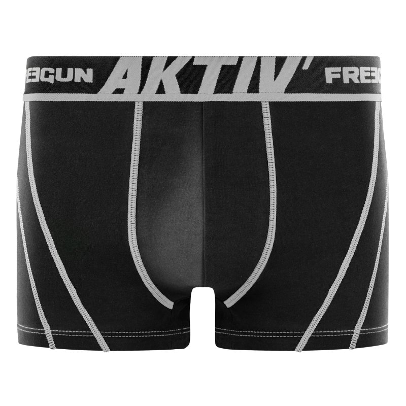 Lot de 4 Boxers homme Coton Noir/Rouge/Blanc Uni - Freegun