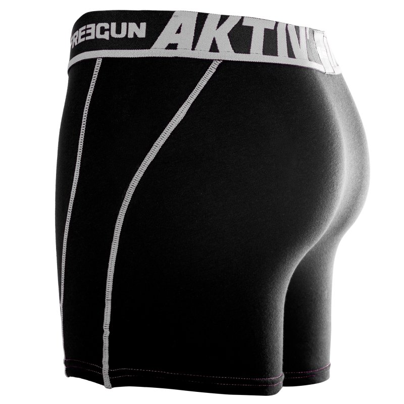 Lot de 4 Boxers homme Coton Noir/Rouge/Blanc Uni - Freegun