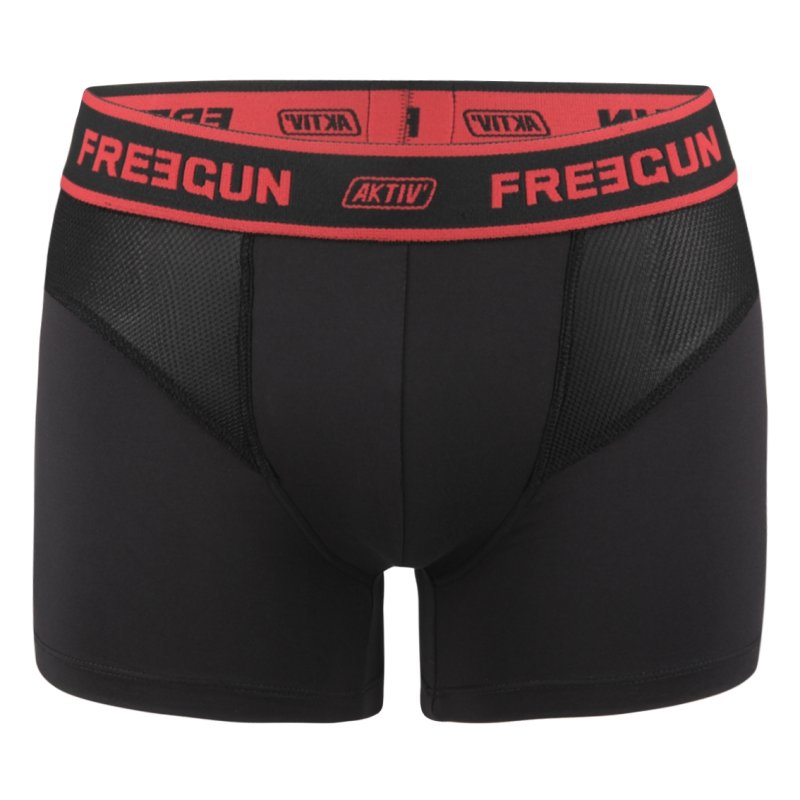 Lot de 3 Boxers homme Polyester Bleu/Gris/Rouge Uni - Freegun
