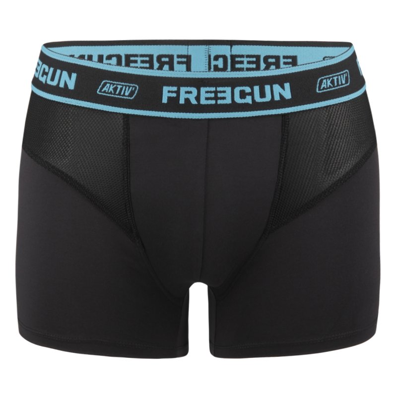 Lot de 3 Boxers homme Polyester Bleu/Gris/Rouge Uni - Freegun