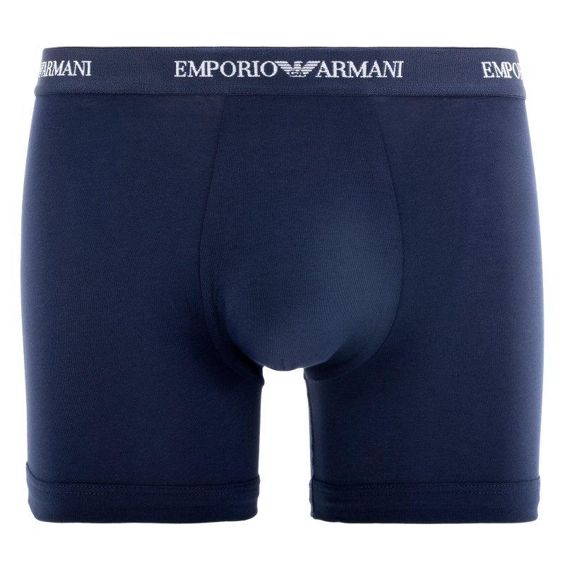 Lot de 3 Boxers homme Coton Blanc/Bleu Marine/Noir/Gris Uni - Emporio Armani