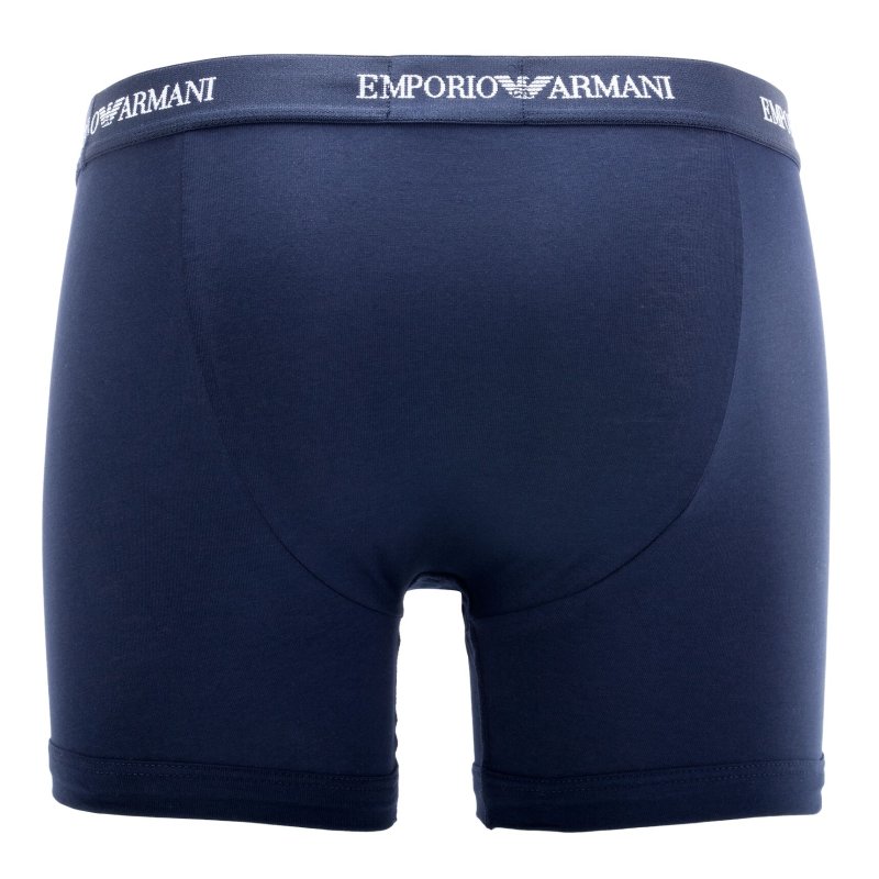 Lot de 3 Boxers homme Coton Blanc/Bleu Marine/Noir/Gris Uni - Emporio Armani