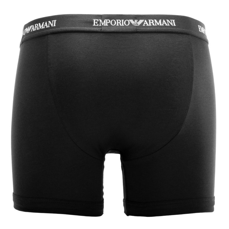 Lot de 3 Boxers homme Coton Blanc/Bleu Marine/Noir/Gris Uni - Emporio Armani