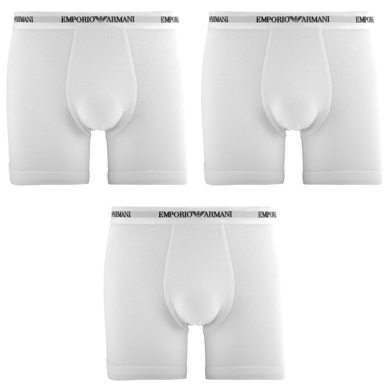 Lot de 3 Boxers homme Coton Blanc Uni - Emporio Armani