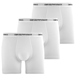 Lot de 3 Boxers homme Coton Blanc Uni - Emporio Armani