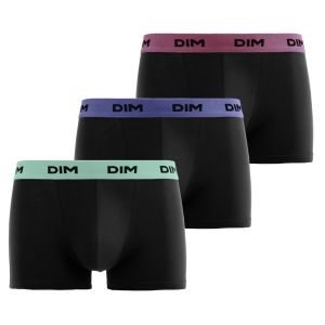 Lot de 3 Boxers homme Coton UniNoir/Vert/Bleu/Raisin Mix and Colors - Dim