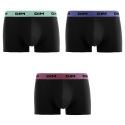 Lot de 3 Boxers homme Coton UniNoir/Vert/Bleu/Raisin Mix and Colors - Dim