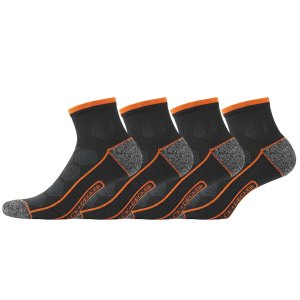 Lot de 4 Paires de Chaussettes homme Socquettes Travail Noir Uni - Black & Decker