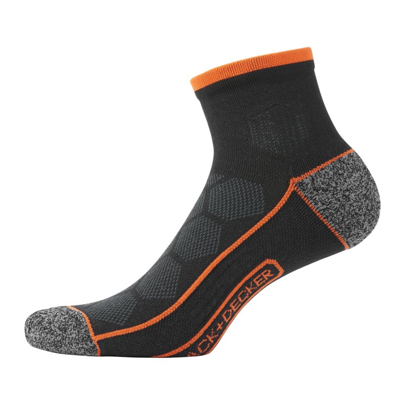 Lot de 4 Paires de Chaussettes homme Socquettes Travail Noir Uni - Black & Decker