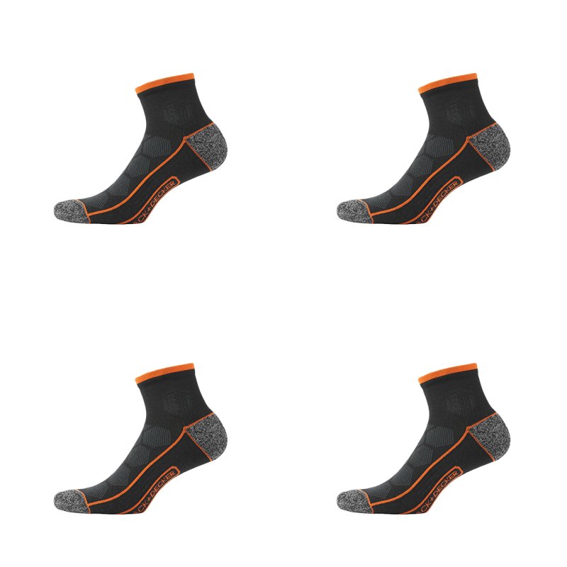 Lot de 4 Paires de Chaussettes homme Socquettes Travail Noir Uni - Black & Decker