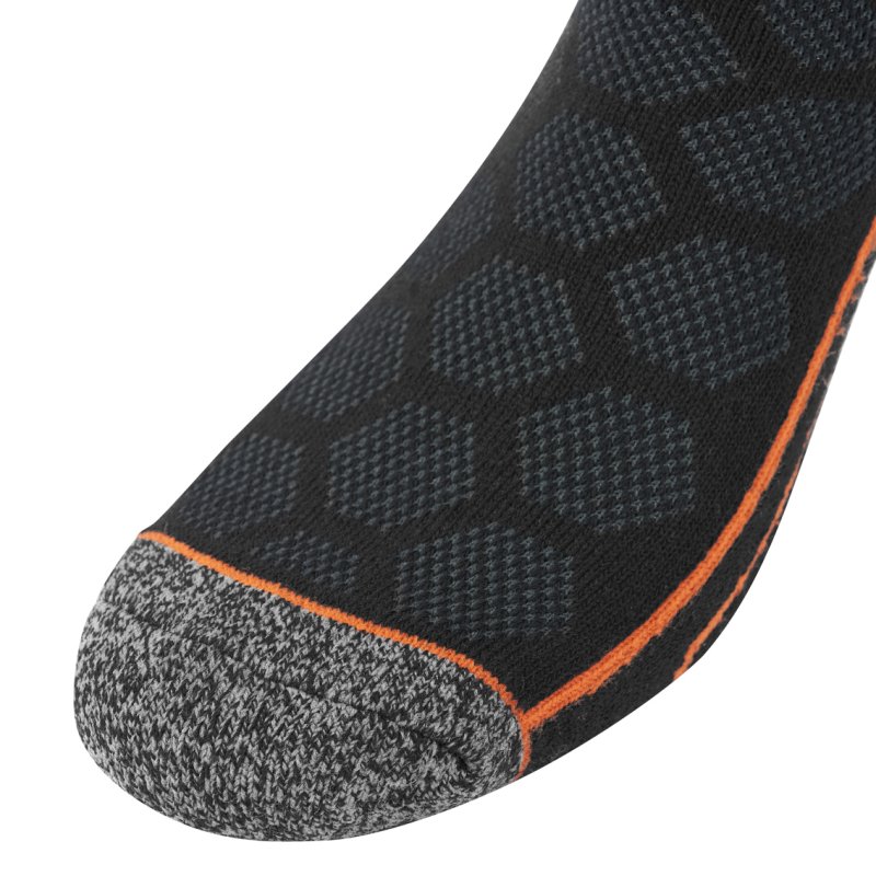 Lot de 4 Paires de Chaussettes homme Tennis Travail Noir Uni - Black & Decker