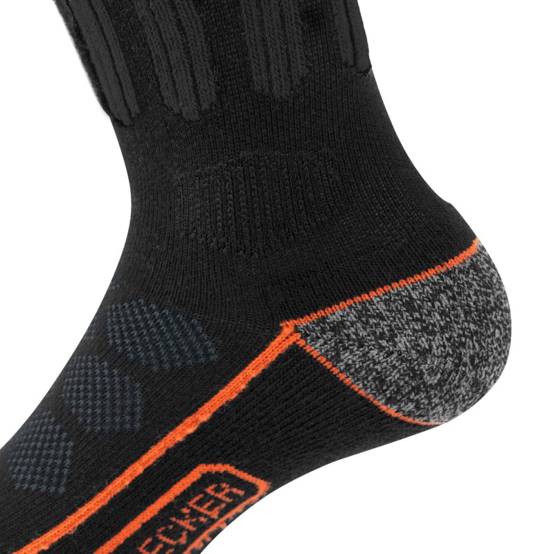 Lot de 4 Paires de Chaussettes homme Tennis Travail Noir Uni - Black & Decker