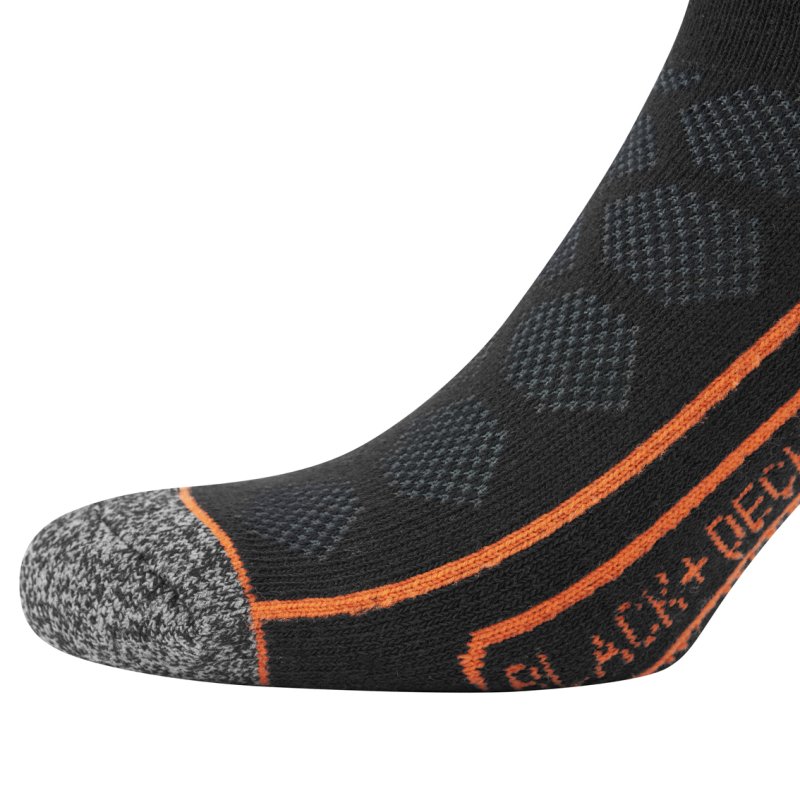 Lot de 4 Paires de Chaussettes homme Tennis Travail Noir Uni - Black & Decker
