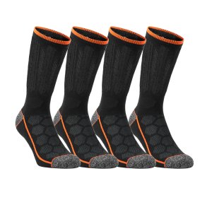 Lot de 4 Paires de Chaussettes homme Tennis Travail Noir Uni - Black & Decker
