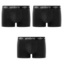 Lot de 3 Boxers homme Coton Noir Uni - Umbro
